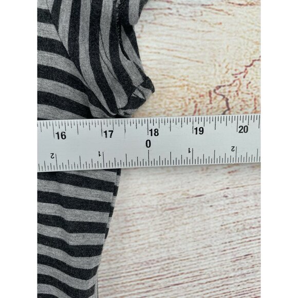 Athleta Topanga V-Neck Striped Ruched Side‎ Shirt Dress Women's Small Gray/Black - Picture 6 of 7